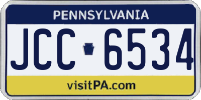 PA license plate JCC6534