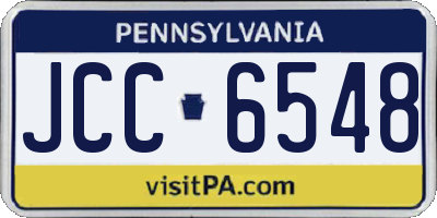 PA license plate JCC6548