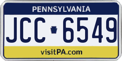 PA license plate JCC6549