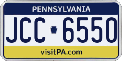 PA license plate JCC6550