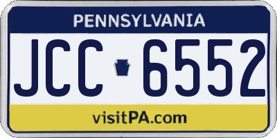 PA license plate JCC6552
