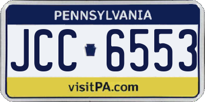 PA license plate JCC6553