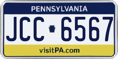 PA license plate JCC6567