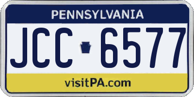 PA license plate JCC6577