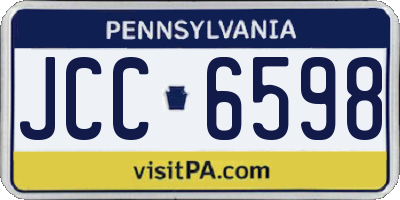 PA license plate JCC6598