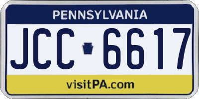 PA license plate JCC6617