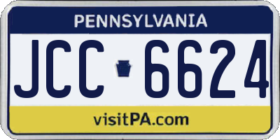 PA license plate JCC6624