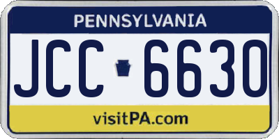 PA license plate JCC6630