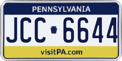 PA license plate JCC6644