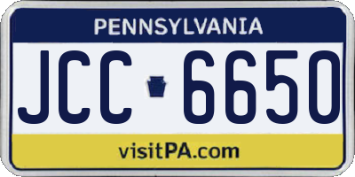 PA license plate JCC6650
