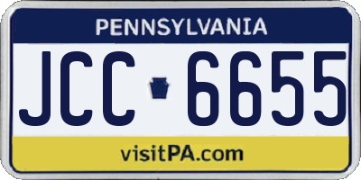 PA license plate JCC6655