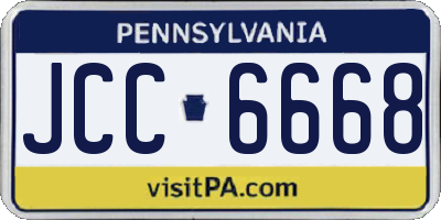 PA license plate JCC6668