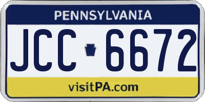 PA license plate JCC6672