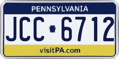 PA license plate JCC6712