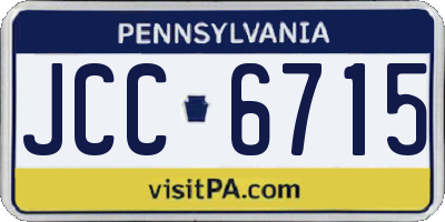 PA license plate JCC6715