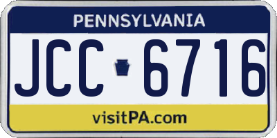 PA license plate JCC6716