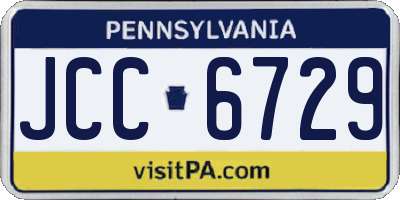 PA license plate JCC6729