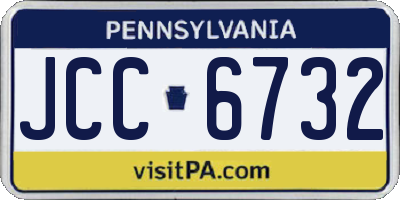 PA license plate JCC6732