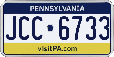 PA license plate JCC6733