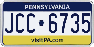 PA license plate JCC6735