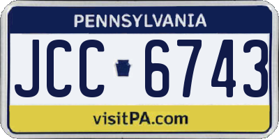 PA license plate JCC6743