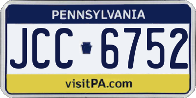 PA license plate JCC6752