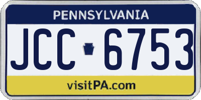 PA license plate JCC6753