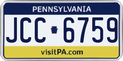 PA license plate JCC6759
