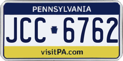 PA license plate JCC6762