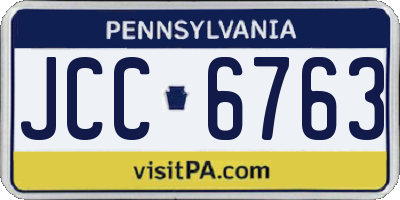 PA license plate JCC6763