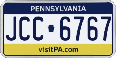 PA license plate JCC6767