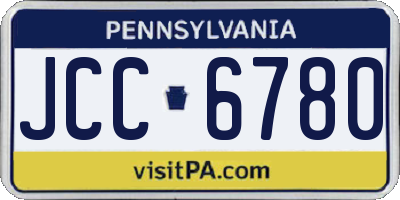 PA license plate JCC6780