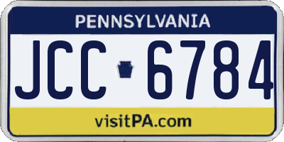 PA license plate JCC6784