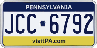 PA license plate JCC6792