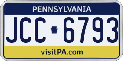 PA license plate JCC6793