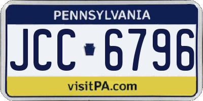 PA license plate JCC6796