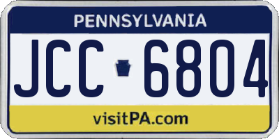 PA license plate JCC6804