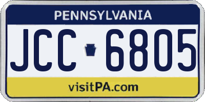 PA license plate JCC6805