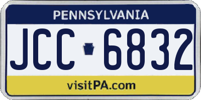 PA license plate JCC6832