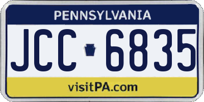 PA license plate JCC6835