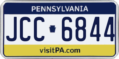PA license plate JCC6844