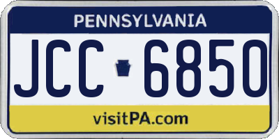 PA license plate JCC6850