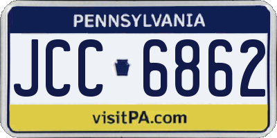 PA license plate JCC6862