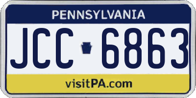 PA license plate JCC6863
