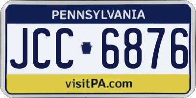 PA license plate JCC6876