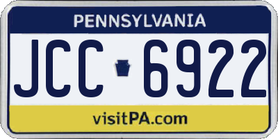 PA license plate JCC6922