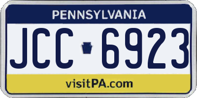 PA license plate JCC6923