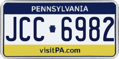 PA license plate JCC6982