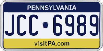 PA license plate JCC6989