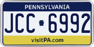 PA license plate JCC6992